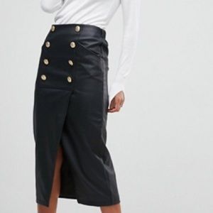 ASOS leather look pencil Midaxi skirt